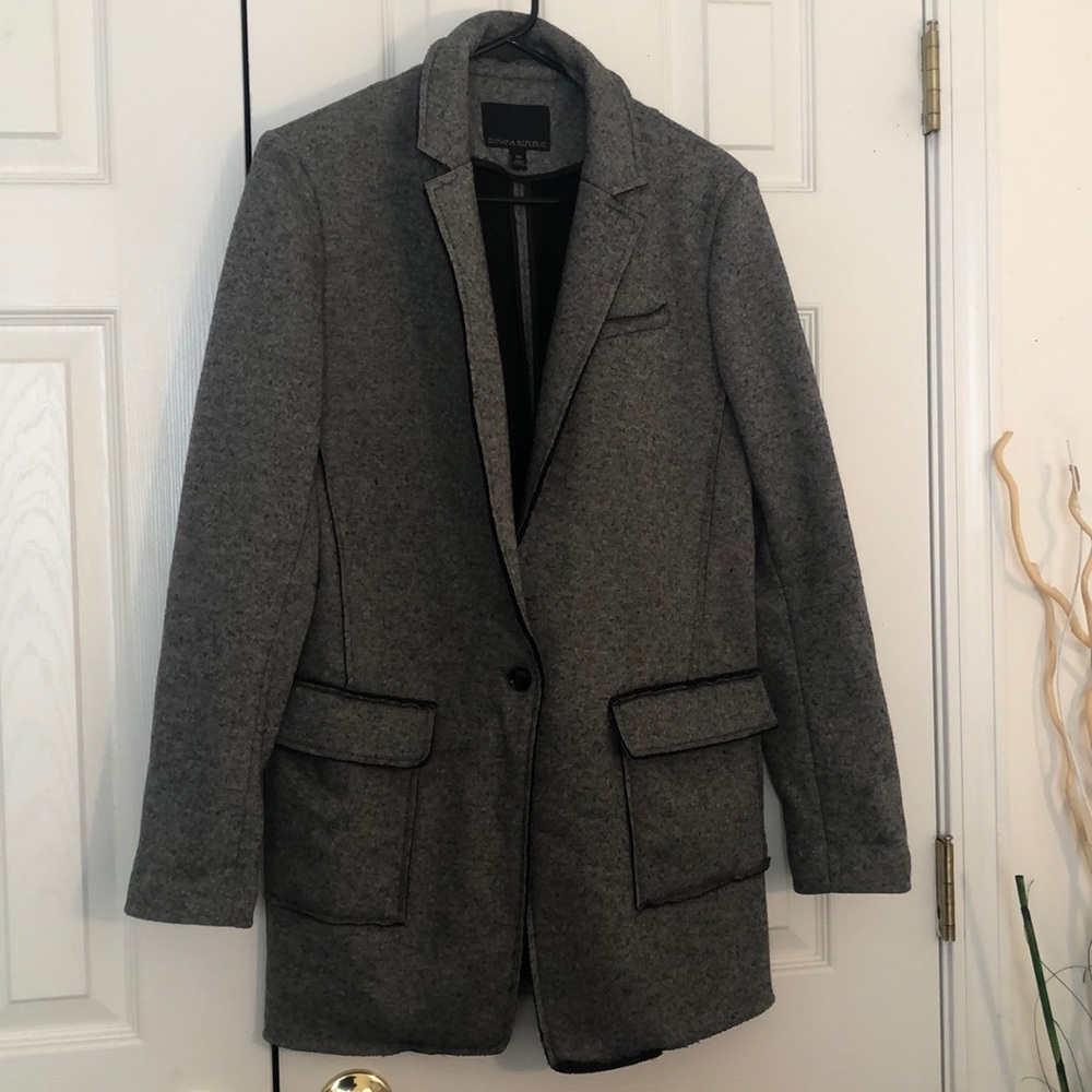 Banana Republic, Gray, 2 pocket, 1 button jacket